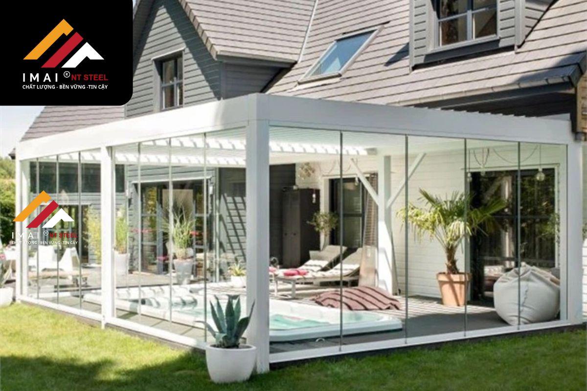 mẫu công trình làm mái tôn biệt thự đẹp nhất Các mẫu mái che sân đẹp cho biệt thự