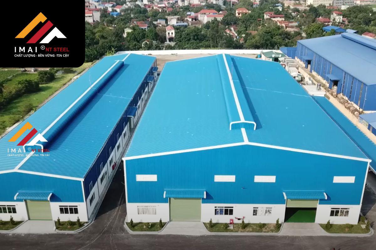 Mẫu mái che công trình chính nhà xưởng