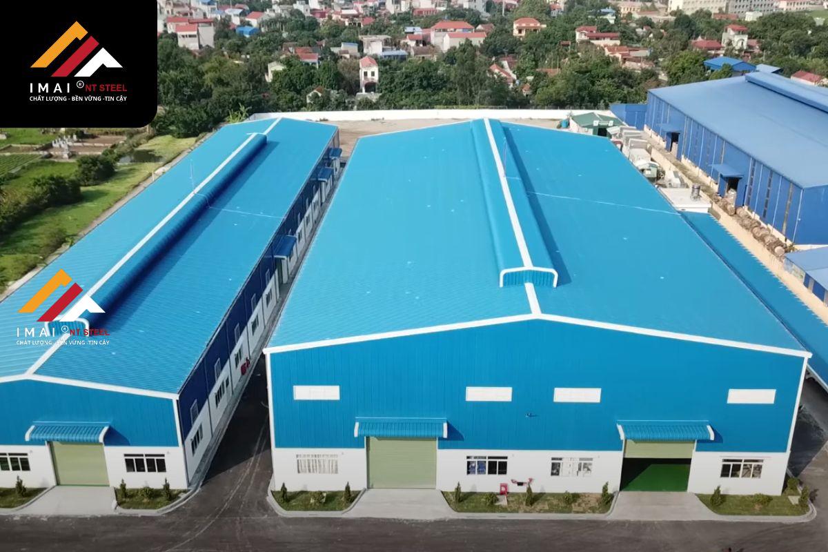 Một số mẫu công trình nhà xưởng khung thép mái tôn đẹp, ấn tượng